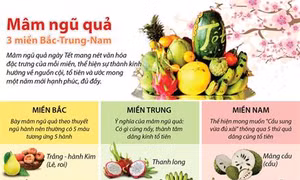 Nét đặc trưng của mâm ngũ quả ngày Tết ở 3 miền