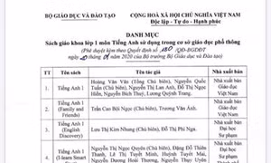 Công bố danh mục sách giáo khoa tiếng Anh lớp 1, chương trình giáo dục phổ thông mới