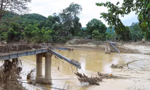 Nhiều cầu treo bị lũ kéo đổ sập, cuốn trôi trong đợt mưa lũ lịch sử tại Nghệ An