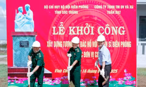Khởi công xây dựng 6 công trình Tượng đài 'Bác Hồ với chiến sĩ Biên phòng'