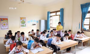Giờ học của học sinh tiểu học ở xã Cư Pui, huyện Krông Bông (Đắk Lắk). Ảnh: Tuấn Anh – TTXVN