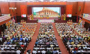Quang cảnh Đại hội các dân tộc thiểu số tỉnh Sóc Trăng lần thứ IV. Ảnh: Tuấn Phi - TTXVN