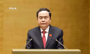 Chủ tịch Quốc hội Trần Thanh Mẫn phát biểu bế mạc Kỳ họp thứ 7, Quốc hội Khóa XV. Ảnh: Doãn Tấn - TTXVN