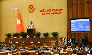 Quốc hội thông qua Luật Bảo hiểm xã hội (sửa đổi). Ảnh: Doãn Tấn - TTXVN