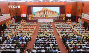 Quang cảnh Đại hội các dân tộc thiểu số tỉnh Sóc Trăng lần thứ IV. Ảnh: Tuấn Phi - TTXVN