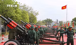 Dàn pháo chuẩn bị cho lễ kỷ niệm 70 năm Chiến thắng Điện Biên Phủ