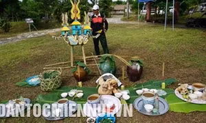 Lễ vật cúng trong lễ Bỏ mả của đồng bào Raglai. Ảnh: Nam Sương