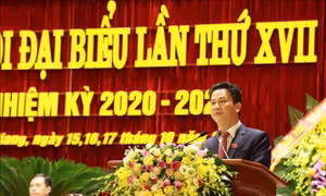 Đồng chí Đặng Quốc Khánh, Bí thư Tỉnh ủy Hà Giang khóa XVII, nhiệm kỳ 2020 – 2025. Ảnh: Nguyễn Chiến-TTXVN