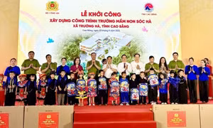 Bộ Công an xây trường mầm non tặng vùng biên Cao Bằng