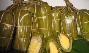 Bánh tét cốm dẹp đặc sản Trà Vinh