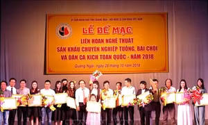 Trao giải Liên hoan nghệ thuật sân khấu chuyên nghiệp tuồng, bài chòi và dân ca kịch toàn quốc năm 2018