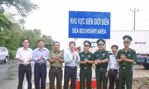 Sóc Trăng lắp đặt biển báo khu vực biên giới biển