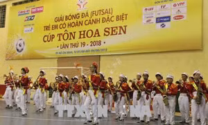 Khai mạc Giải Bóng đá futsal trẻ em có hoàn cảnh đặc biệt Cúp Tôn Hoa Sen lần thứ 19