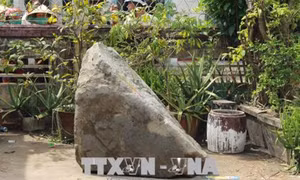 Người dân hiếu kỳ đến xem khối đá nổi trên mặt nước ở Long An đã giảm hẳn