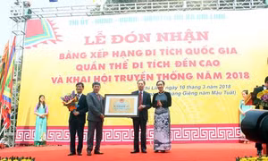 Đón nhận Bằng xếp hạng Di tích quốc gia cho Quần thể Khu di tích đền Cao, Hải Dương