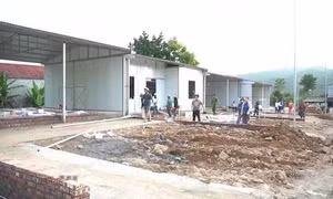 Xuyên đêm xây nhà cho người dân vùng lũ Mường Than