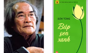 Nhà văn Sơn Tùng và cuốn Búp sen xanh, phiên bản của NXB Kim Đồng dành cho thiếu nhi. Ảnh :.phunuonline.com.vn 