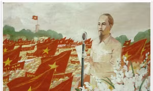 Bác Hồ đọc tuyên ngôn. Ảnh: vnfam.vn