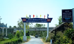 Đường giao thông xã bãi ngang Khánh Bình Tây Bắc. Nguồn : baodantoc.vn