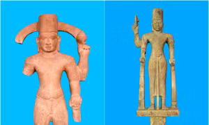 2 tượng thần Vishnu tìm thấy ở Khu di tích Gò Tháp được công nhận là Bảo vật Quốc gia. Ảnh : baodongthap.vn