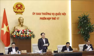 Chủ tịch Quốc hội Vương Đình Huệ phát biểu khai mạc. Ảnh: An Đăng - TTXVN 