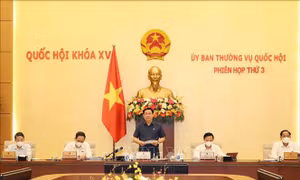 Chủ tịch Quốc hội Vương Đình Huệ phát biểu khai mạc. Ảnh: Trọng Đức - TTXVN 