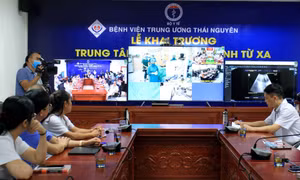 Thành phố Hồ Chí Minh ứng dụng công nghệ cập nhật chỉ số sinh tồn của bệnh nhân COVID-19 từ xa Ảnh: TTXVN phát