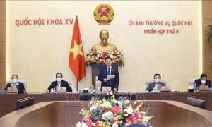Chủ tịch Quốc hội Vương Đình Huệ phát biểu khai mạc. Ảnh: Doãn Tấn – TTXVN