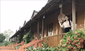 Du khách tham quan tại điểm du lịch Phương Thảo Homestay, xã An Bình, huyện Long Hồ. Ảnh: Lê Thúy Hằng - TTXVN