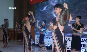 Trang phục của người Xê Đăng trong các hoạt động lễ hội và múa cồng chiêng. Ảnh: Đoàn Hữu Trung - TTXVN 