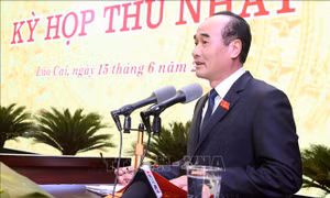 Đồng chí Vũ Xuân Cường, Phó Bí thư Thường trực Tỉnh ủy Lào Cai, Chủ tịch Hội đồng Nhân dân tỉnh Lào Cai khóa XVI, nhiệm kỳ 2021-2026. Ảnh: Quốc Khánh - TTXVN 