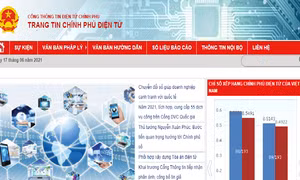 Giao diện trang tin chính phủ điện tử tại địa chỉ egov.chinhphu.vn