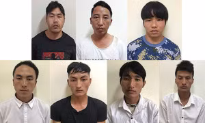 Các đối tượng trong đường dây vừa bị công an tỉnh Lào Cai bắt giữ, chuyên giả danh công an, bộ đội biên phòng dụ dỗ, lừa gạt phụ nữ, trẻ em ở các tỉnh Điện Biên, Sơn La, Lào Cai... Ảnh: baolaocai.vn