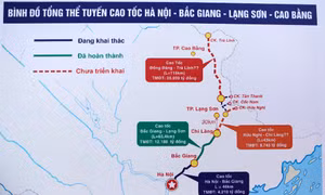 Đường cao tốc Bắc Giang - Lạng Sơn trong mối liên kết với các đường cao tốc Đồng Đăng - Trà Lĩnh (Cao Bằng) trong tương lai. Ảnh:baodautu.vn