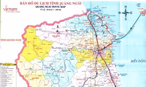 Bản đồ tỉnh Quảng Ngãi. Ảnh : bandohanhchinh.com