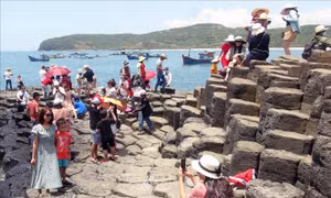 Gành Đá đĩa luôn là điểm tham quan hấp dẫn du khách khi đến Phú Yên. Ảnh: Xuân Triệu - TTXVN