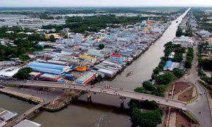 Diện mạo nông thôn vùng đồng bào dân tộc Khmer ở huyện Vĩnh Thuận (Kiên Giang) ngày càng khởi sắc. Ảnh: An Hiếu
