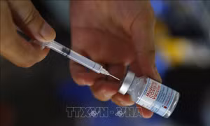 Triển khai tiêm gần 30.000 liều vaccine phòng Covid-19 trong đợt 4 tại tỉnh Tuyên Quang. Ảnh: Nam Sương - TTXVN 