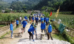 Đoàn viên thanh niên tích cực tham gia làm đường giao thông nông thôn tại huyện Nguyên Bình, Cao Bằng. Ảnh:nongthonmoi.caobang.gov.vn 