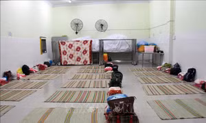Công ty chế biến thủy sản Thông Thuận (Khu công nghiệp Thành Hải, thành phố Phan Rang-Tháp Chàm) bố trí nơi ở tại chỗ cho công nhân, đảm bảo an toàn dịch bệnh. Ảnh: Công Thử - TTXVN 