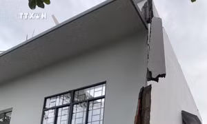 Mưa giông khiến nhiều nhà dân bị tốc mái, cây xanh, cột điện gãy đổ tại An Giang 