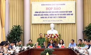 Quang cảnh cuộc họp báo. Ảnh: qdnd.vn