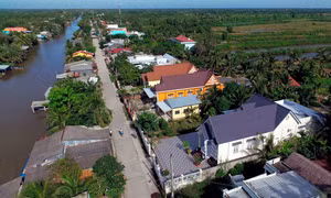 Một góc ấp Nhà Lầu 1 nhìn từ trên cao. Ảnh: An Hiếu