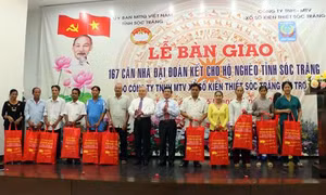Xây dựng 167 căn nhà Đại đoàn kết cho hộ nghèo, cận nghèo ở Sóc Trăng