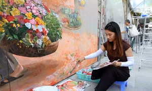 “Con đường tranh” trên các vòm cầu cổ phố Phùng Hưng