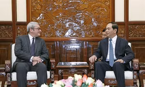 Chủ tịch nước Trần Đại Quang tiếP Chủ tịch kiêm Tổng Giám đốc điều hành Hãng Thông tấn Pháp (AFP)