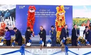 Thủ tướng Nguyễn Xuân Phúc thăm Dự án chăn nuôi bò sữa và chế biến sữa công nghệ cao Hà Giang