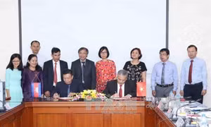 Tăng cường hợp tác giữa Thông tấn xã Việt Nam và Hãng Thông tấn Campuchia