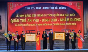 Hải Dương đón Bằng xếp hạng Di tích Quốc gia đặc biệt quần thể An Phụ - Kính Chủ - Nhẫm Dương