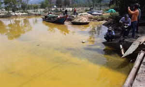Kiểm tra, làm rõ nguyên nhân nước biển ở Lăng Cô chuyển sang màu vàng